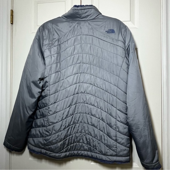 The North Face Purple Gray Reversible Fleece Puffer Jacket Size - Picture 5 of 10